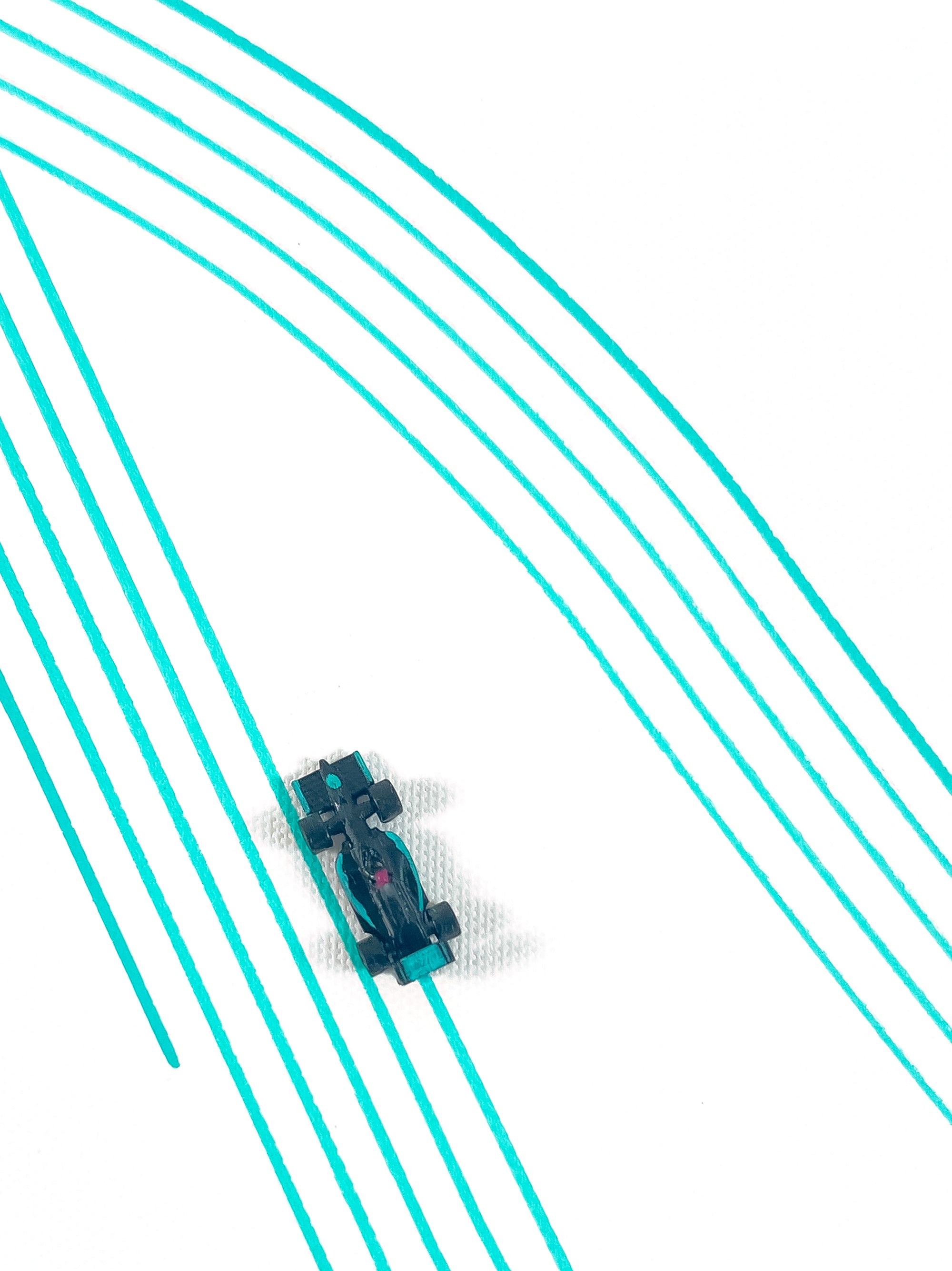 Original art by Race Paint Studios from the limited Racing Line Series of Spa-Francorchamps circuit, commemorating Lewis Hamilton’s five Formula 1 victories.