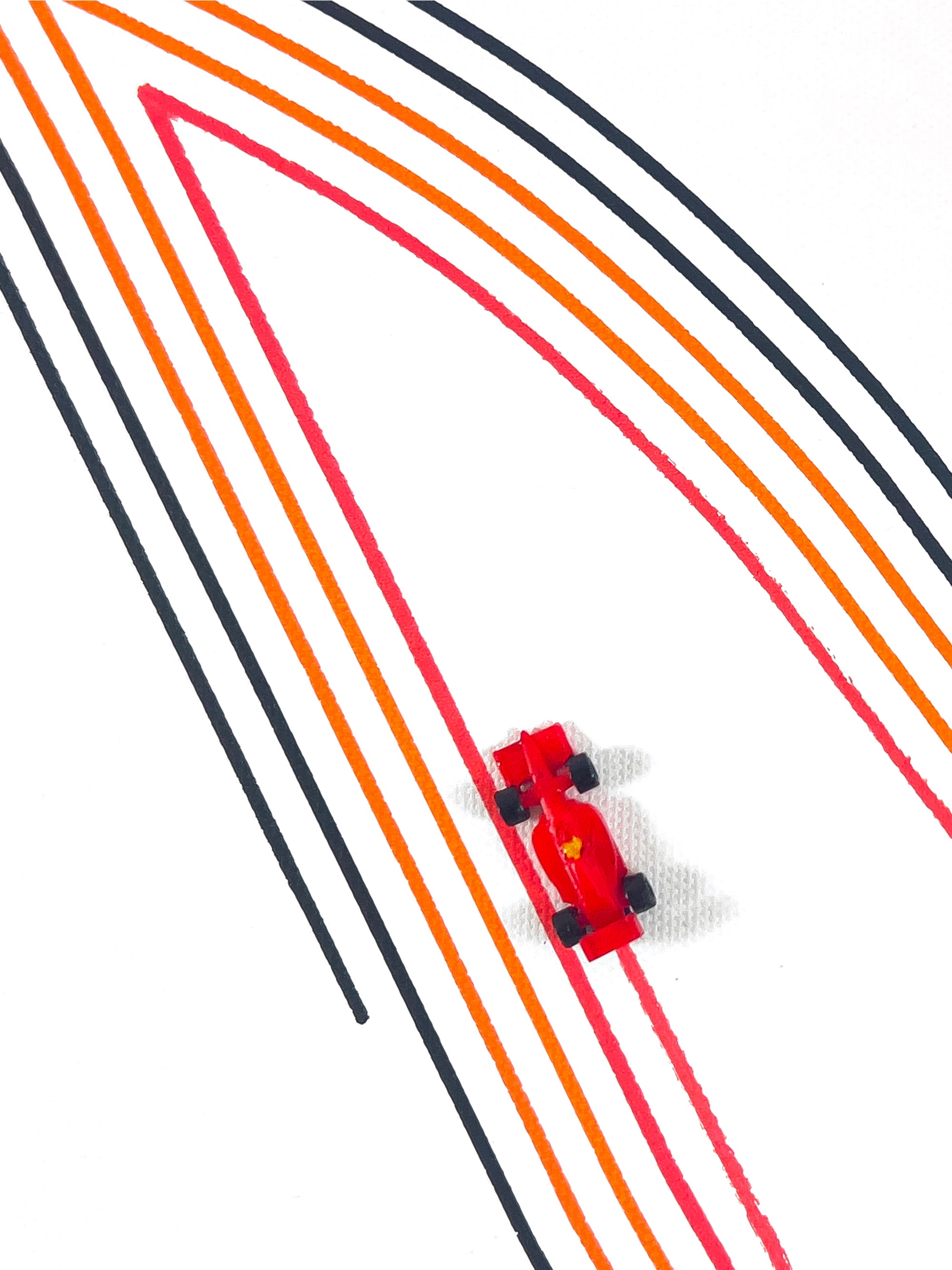 Original art by Race Paint Studios from the Racing Line Series of Spa-Francorchamps, featuring the colors of the Belgian national flag.