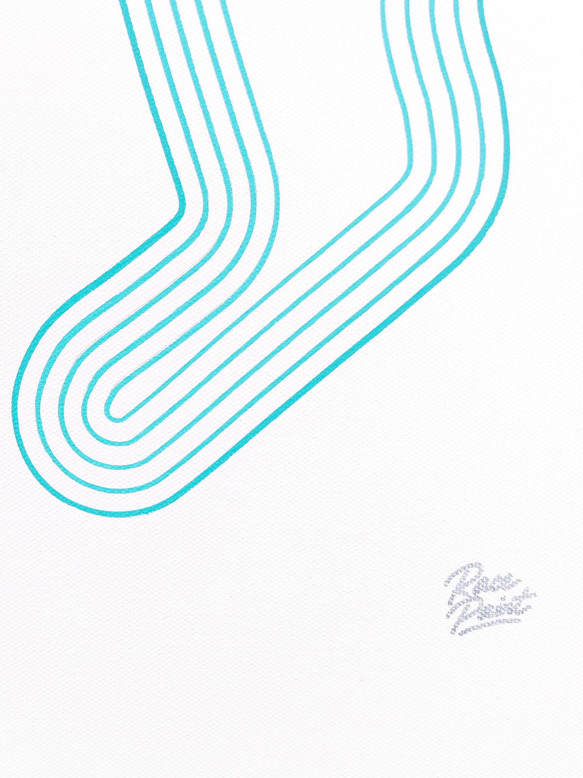 Original art by Race Paint Studios from the limited Racing Line Series of Spa-Francorchamps circuit, commemorating Lewis Hamilton’s five Formula 1 victories.